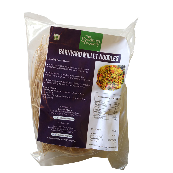 Barnyard millet noodles